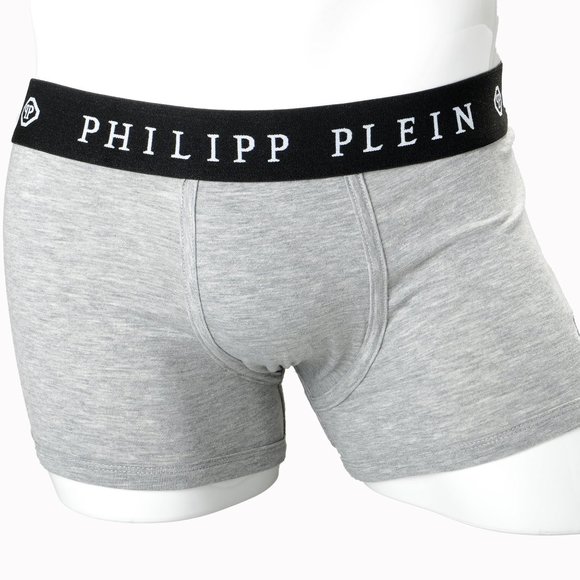 Philipp Plein Men's Gray Logo Print Boxer Brief Underwear Bi-Pack